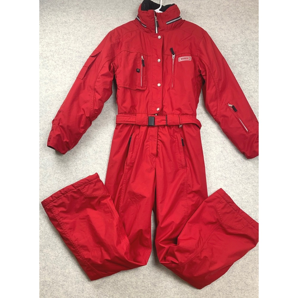 Nils‎ Ski Suit Womens 8 Red One Piece Hooded Thermore Insulated Snow Suit
